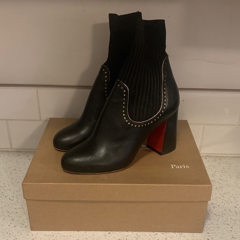 Christian Louboutin Sockies 85 leather ankle boots